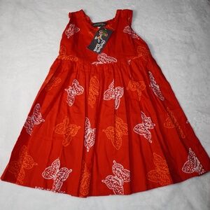 Girls Red Butterfly Dress